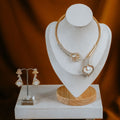 Ivory Grace Hasli Set – Handcrafted Necklace & Earring Set