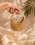 The Chai Bag – Gold Beaded Fringe Mini Evening Bag